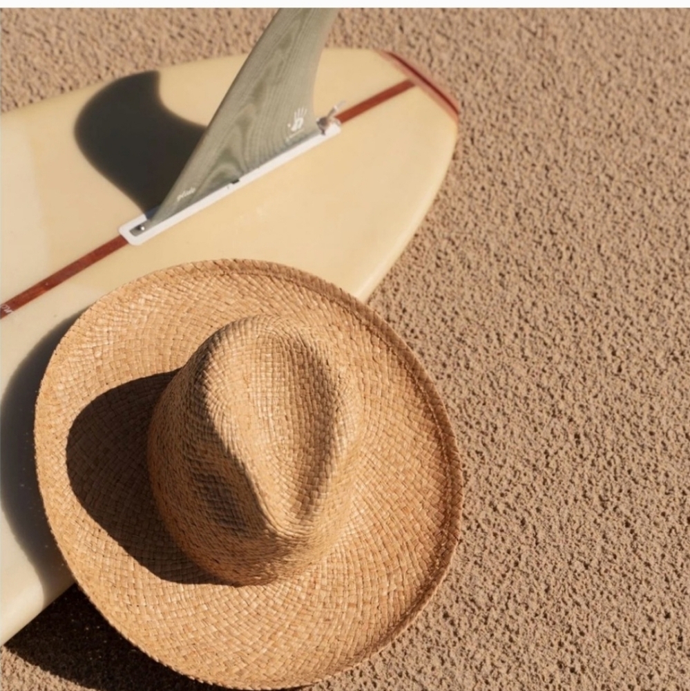 NWT WILL + BEAR AUSTRALIAN Jude Sand Wide Brim Raffia Straw Hat Medium Unisex
